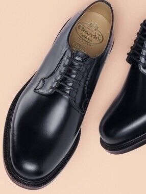 Church's Shannon leather derby brogue made in Italy black sz 37.5